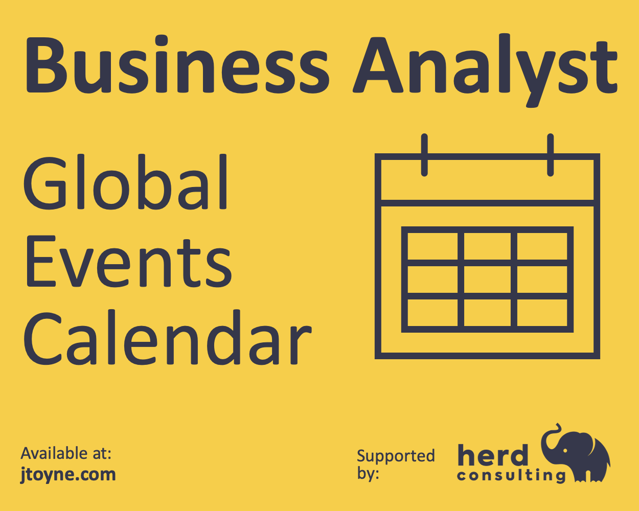 BA Global Events Calendar, supported by Herd Consulting